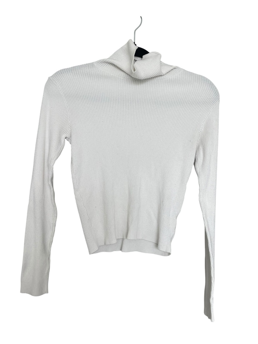 Brandy Melville White Ribbed Mock Neck Top